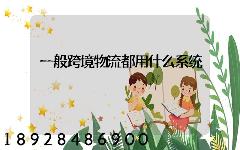 一般跨境物流都用什么系统