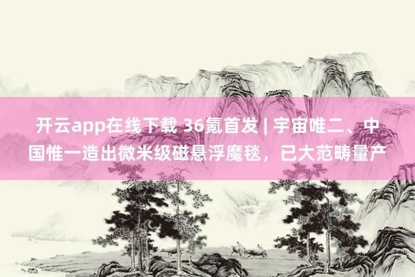 开云app在线下载 36氪首发 | 宇宙唯二、中国惟一造出微米级磁悬浮魔毯，已大范畴量产