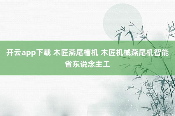 开云app下载 木匠燕尾槽机 木匠机械燕尾机智能省东说念主工