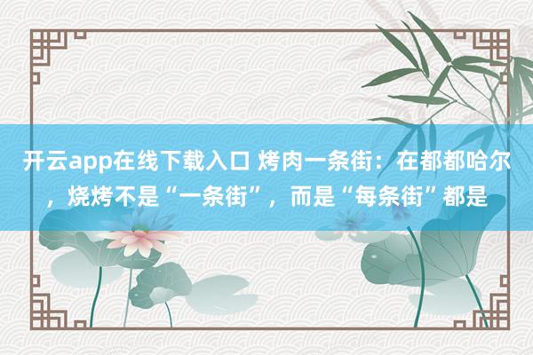 开云app在线下载入口 烤肉一条街：在都都哈尔，烧烤不是“一条街”，而是“每条街”都是
